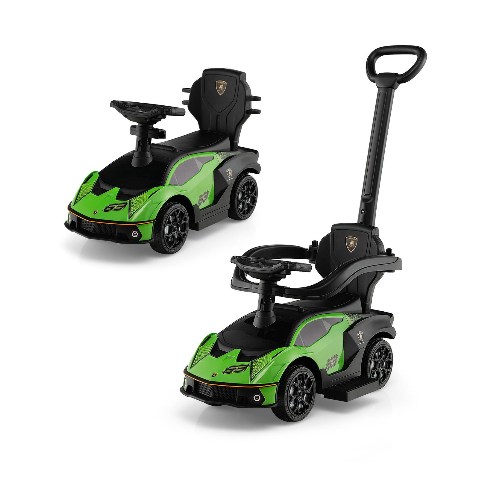 Kids Ride On Car with Push Handle - Green - Savings Store