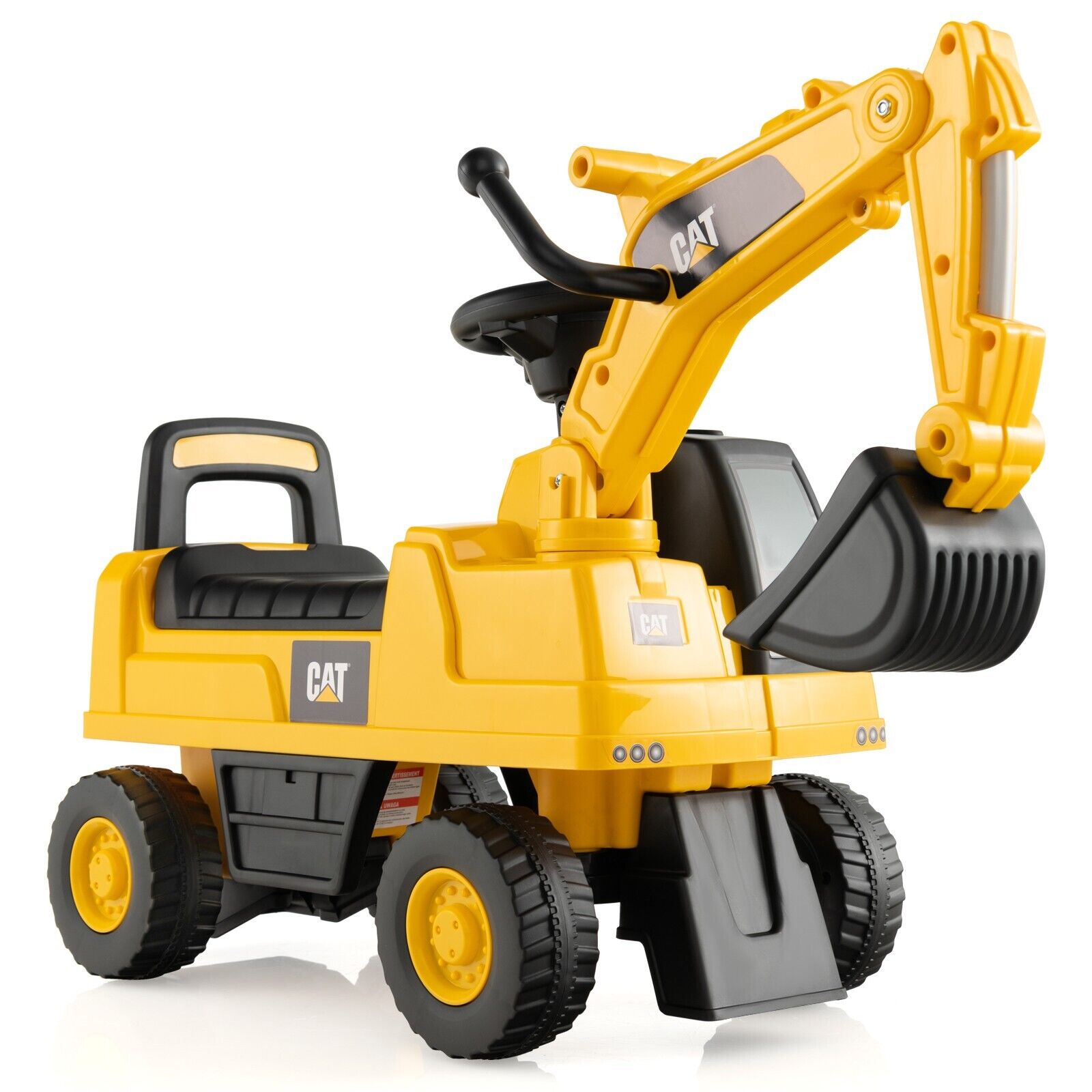 Kid's Rid-On Digger with Rotatable Digging Bucket-Yellow - Savings Store