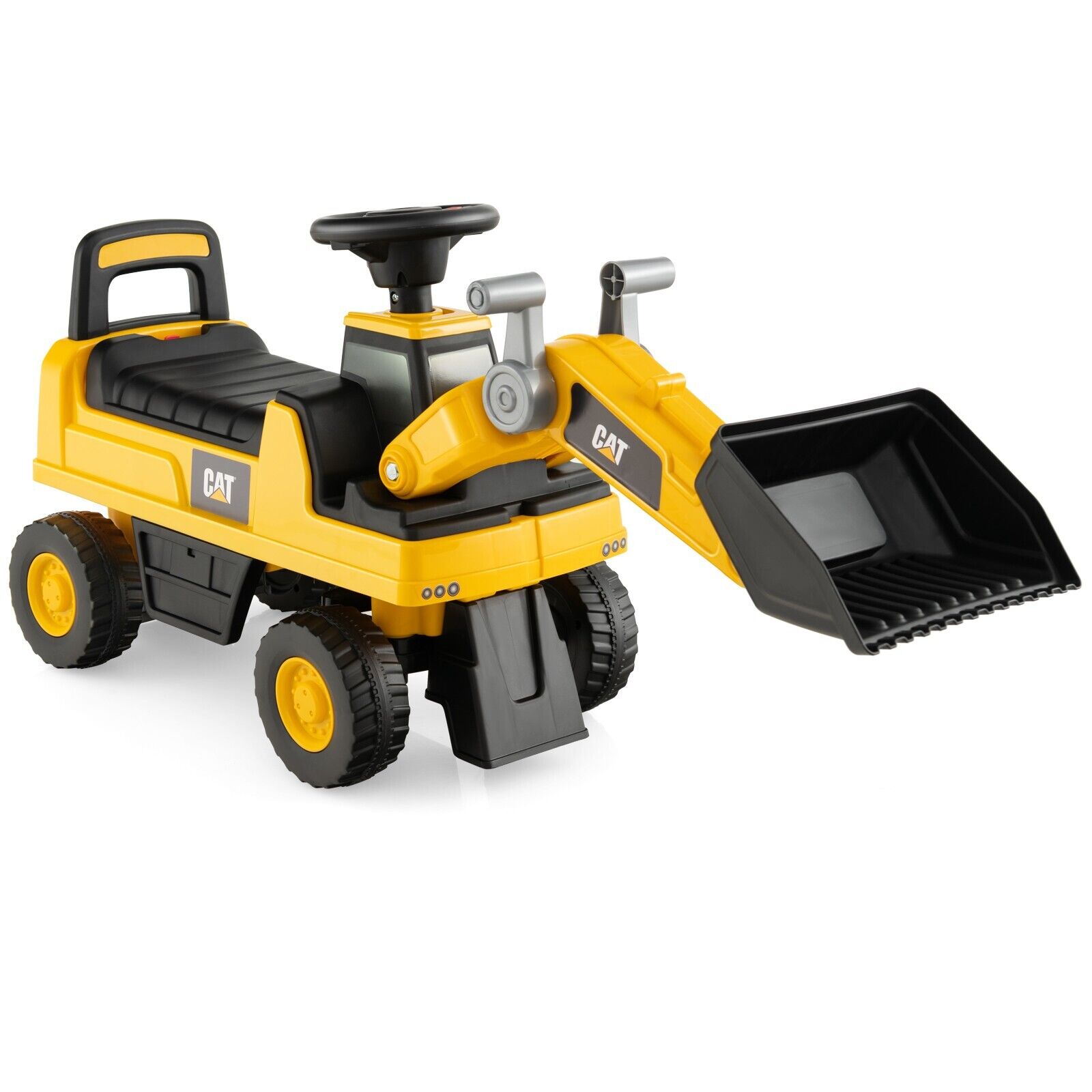 Kid's Ride-on Excavator with Adjustable Bucket-Yellow - Savings Store