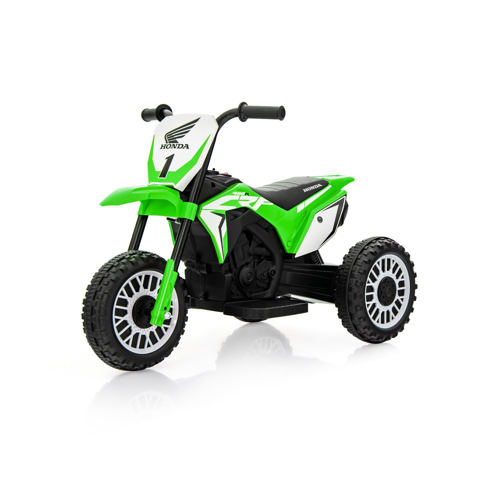 Kids Electric Bike - Honda Licensed Kids Ride On Motorbike with Horn Anti-slip Handlebars-Green - Savings Store