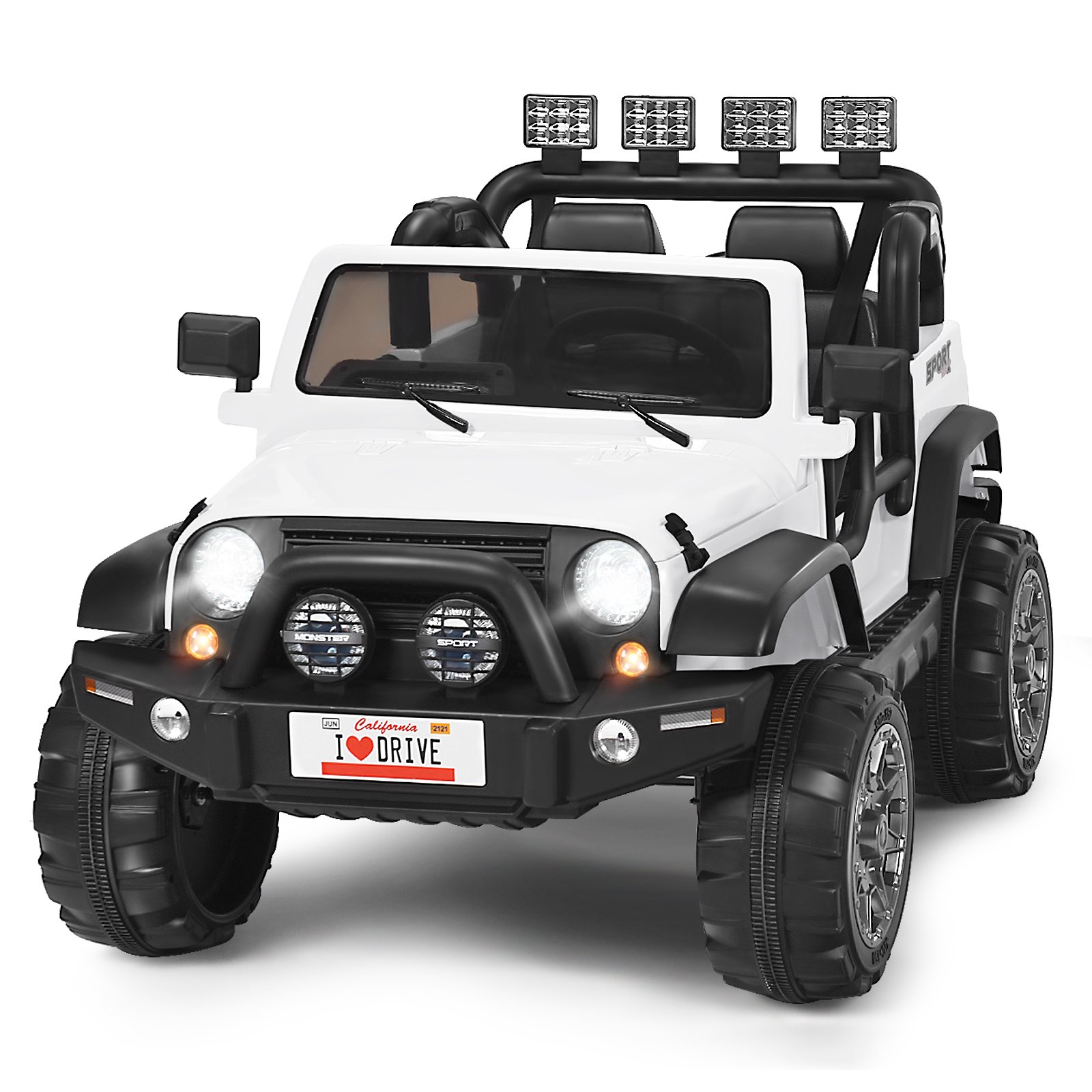 Kids Electric Vehicle - 12V Electric Kids Ride On Truck - White - Savings Store
