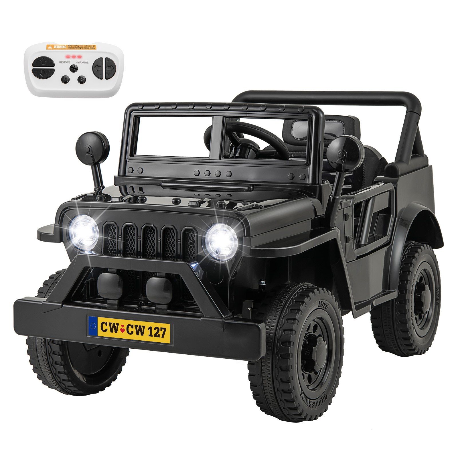 Kids Electric Vehicle - 12V Kids Ride on Truck - Black - Savings Store