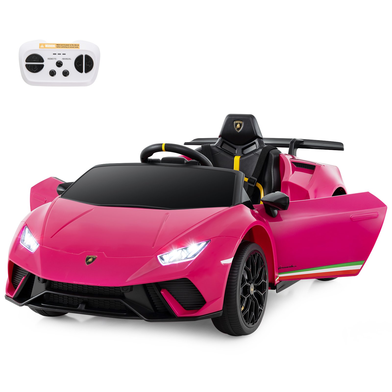 Kids Electric Car - 12V Kids Ride on Car Lamborghini - Pink - Savings Store