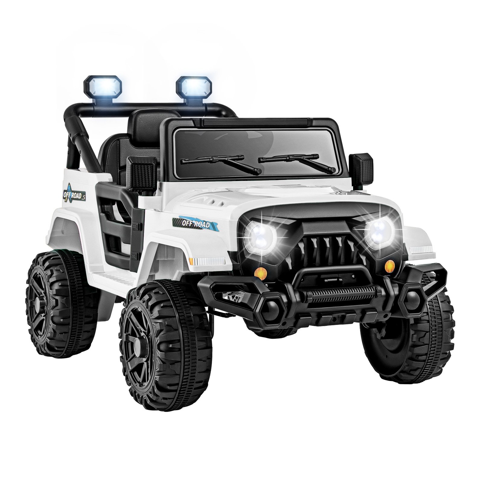 MOLUAL 12V Kids Ride on Truck with Remote Control and 3 Speeds-White - Savings Store