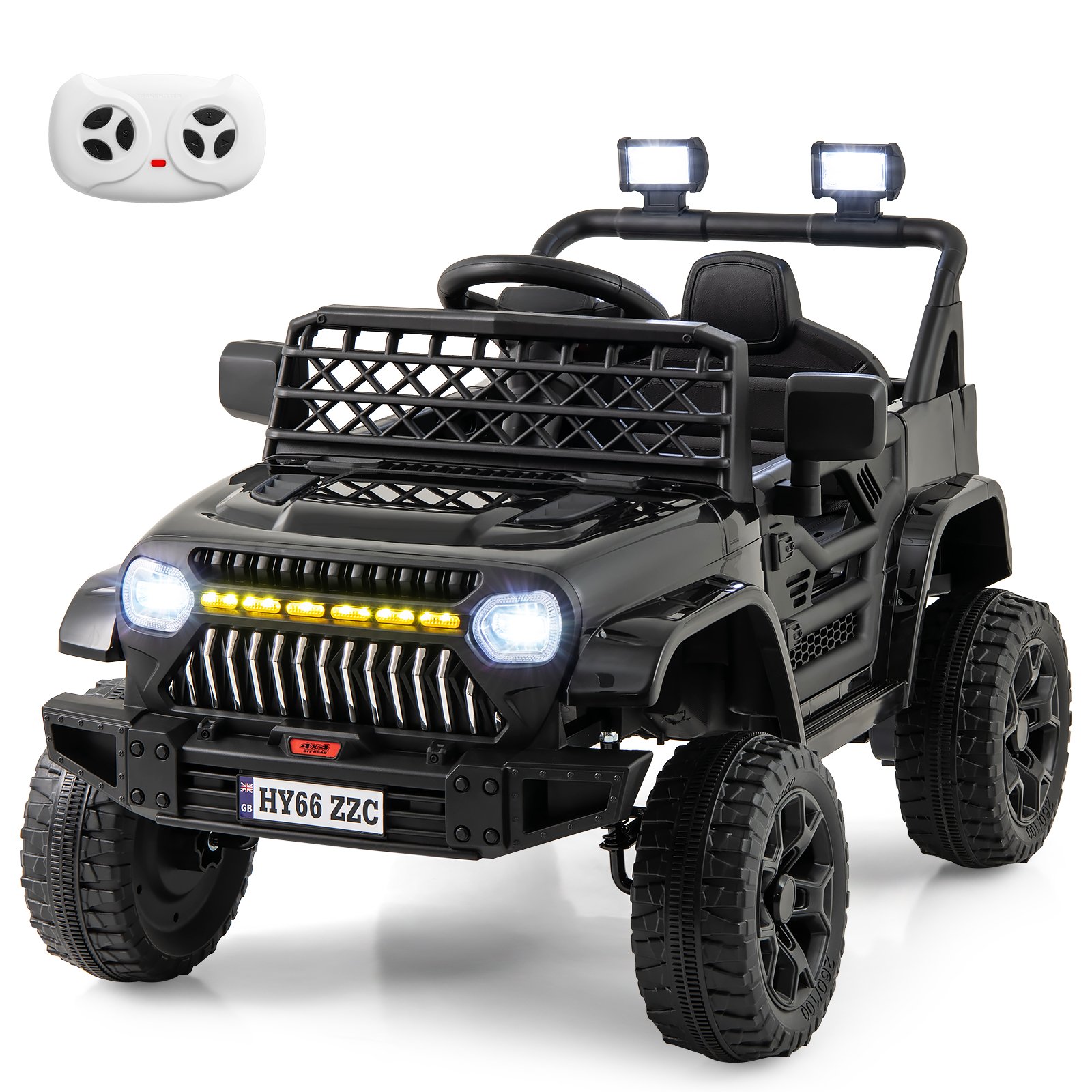 Kids Electric Car - 3 Speeds Battery Powered Kids Ride on Truck Car - Black - Savings Store