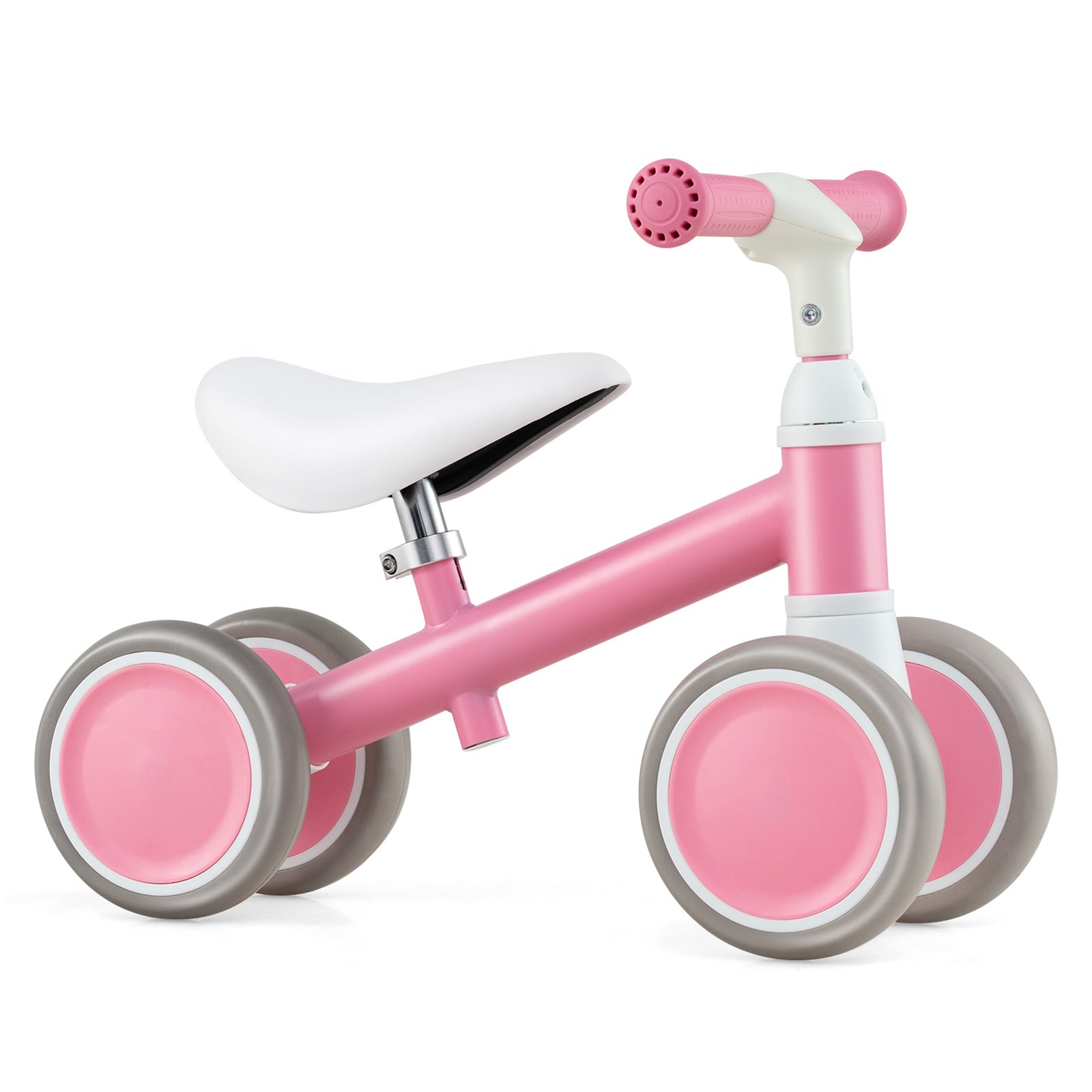 SOLCRESTOR Baby Balance Bike with Height Adjustable Handle and Seat-Pink - Savings Store