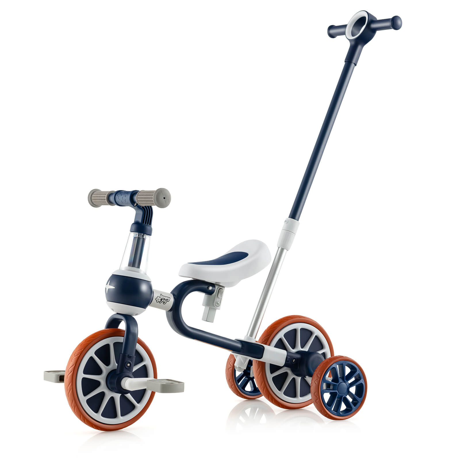 4-in-1 Kids Balance Trike with Push Handle - Navy - Savings Store