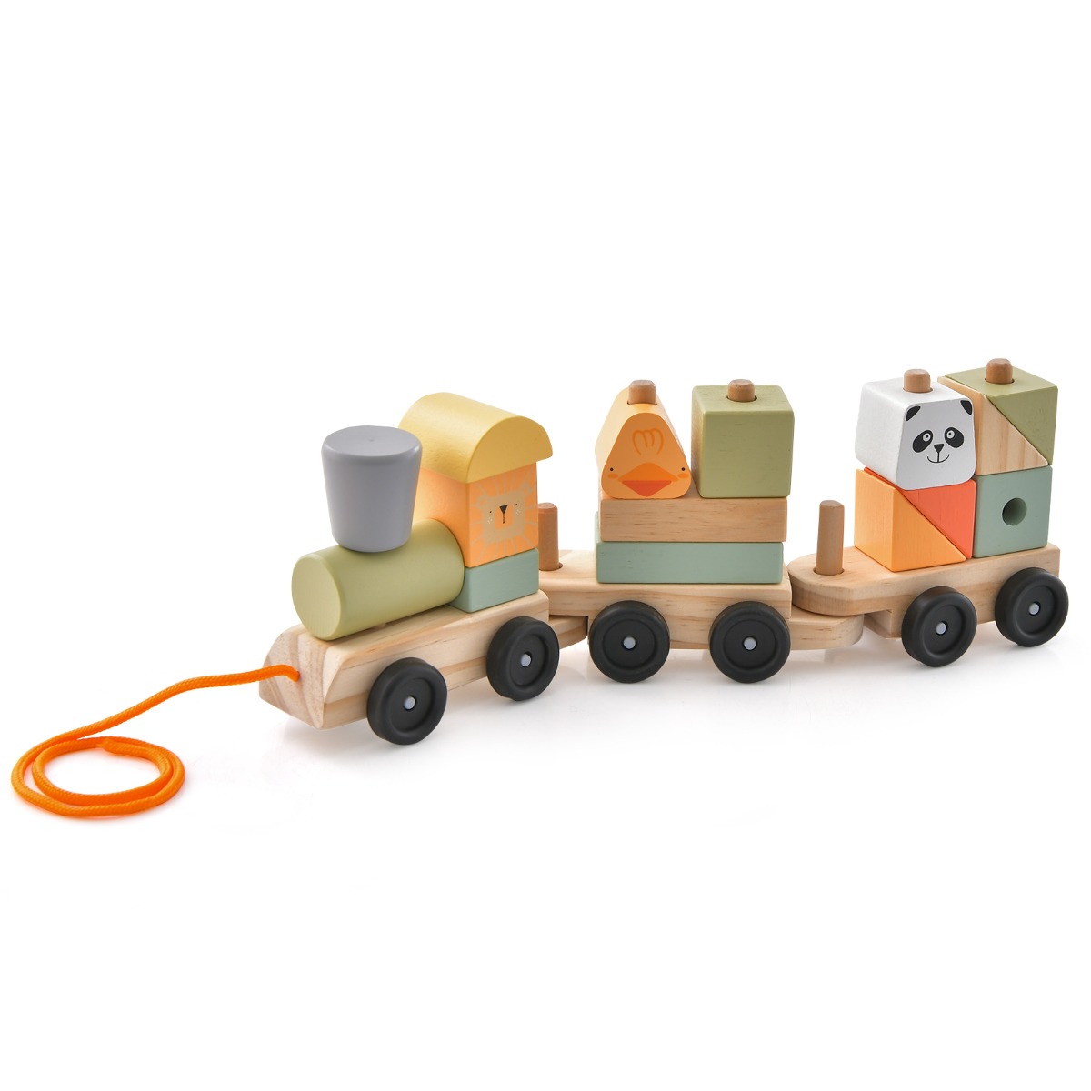 3-Section Toy Train with Stackable Building Blocks - Savings Store