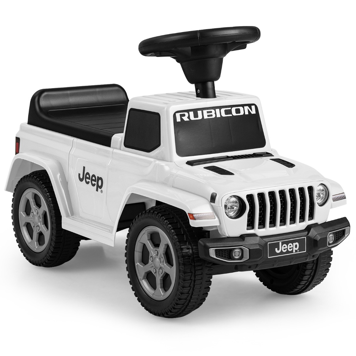 Licensed Jeep Ride-On Push Car with Steering Wheel - White - Savings Store