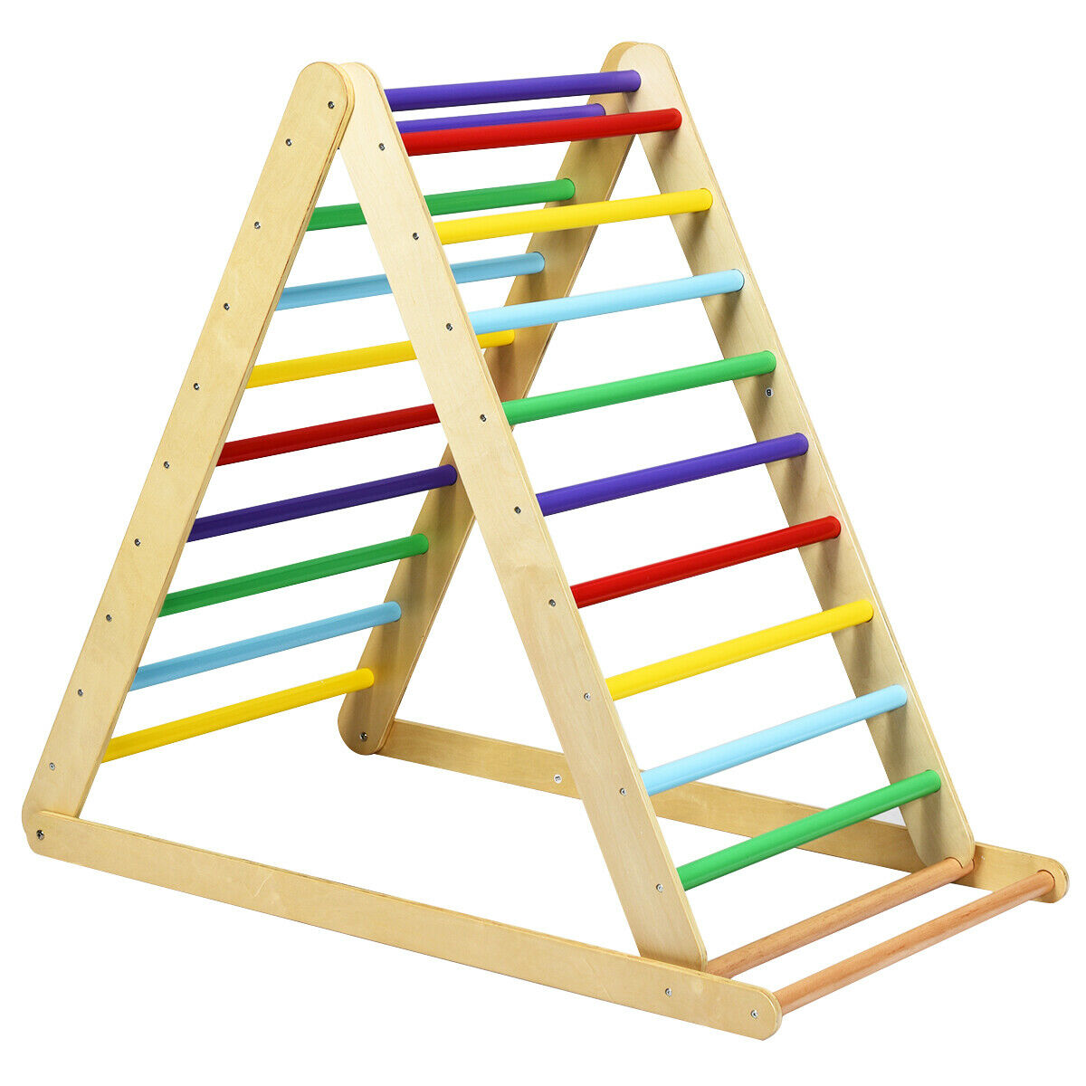 Wooden Climbing Ladder with Ramp for Kindergarten or Home-Colorful - Savings Store
