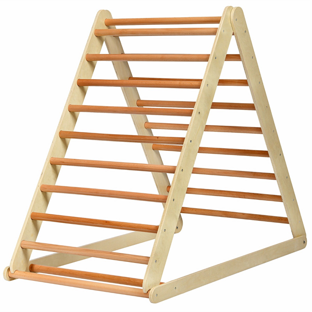 Wooden Climbing Ladder with Ramp for Kindergarten or Home-Natural - Savings Store
