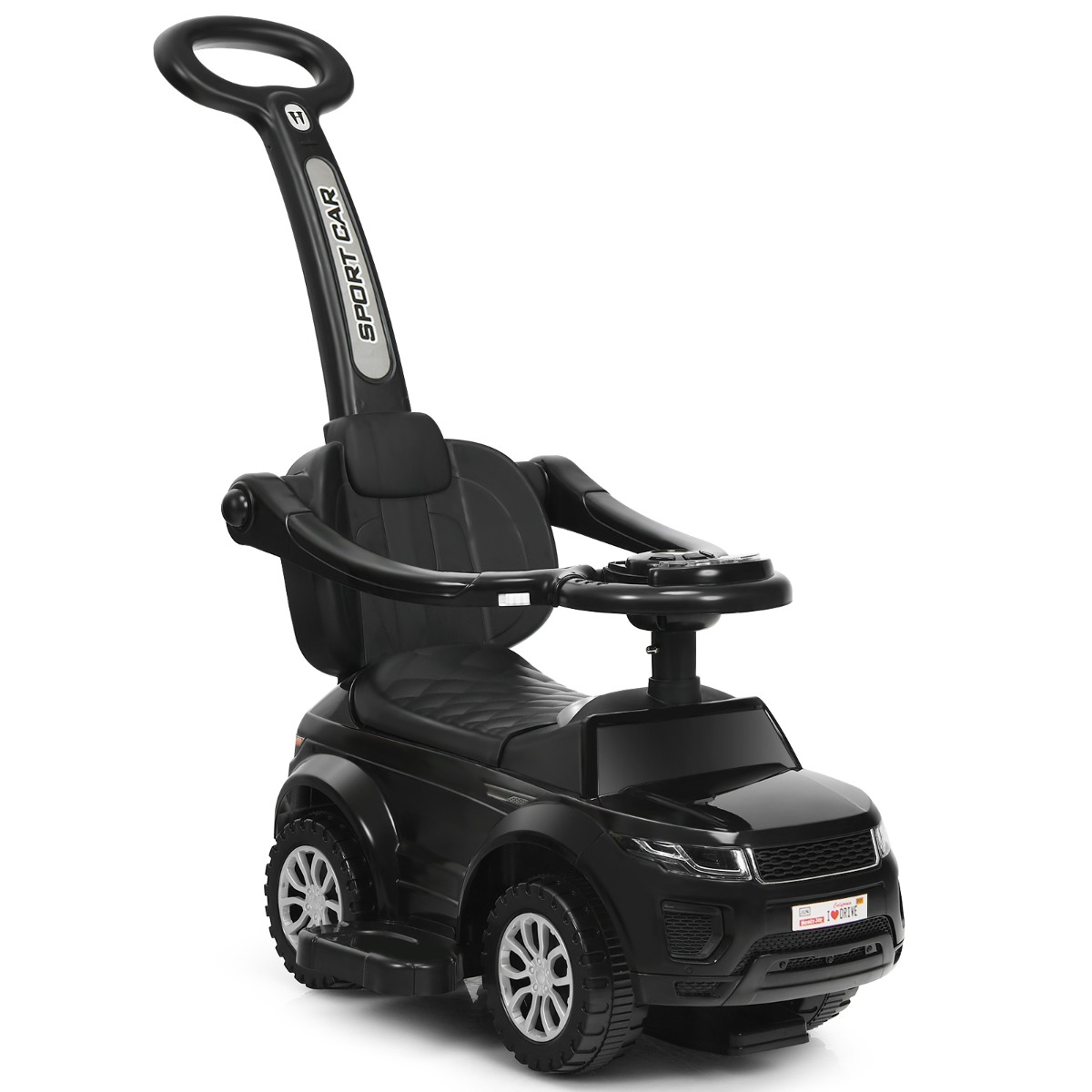3-in-1 Ride-On Push Car Stroller - Black - Savings Store