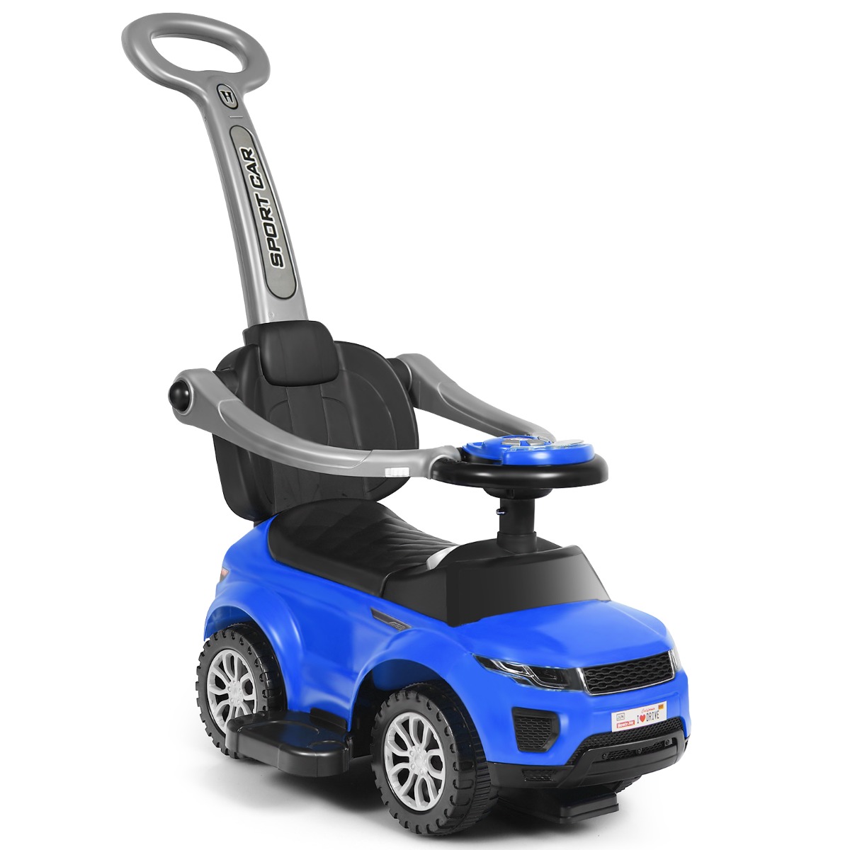 3-in-1 Ride-On Push Car Stroller - Blue - Savings Store
