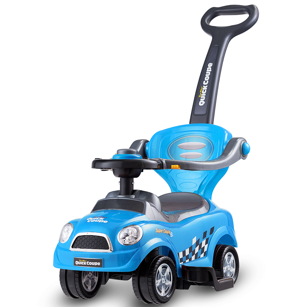 Kids 3 in 1 Ride on Car with Push Handle - Blue - Savings Store