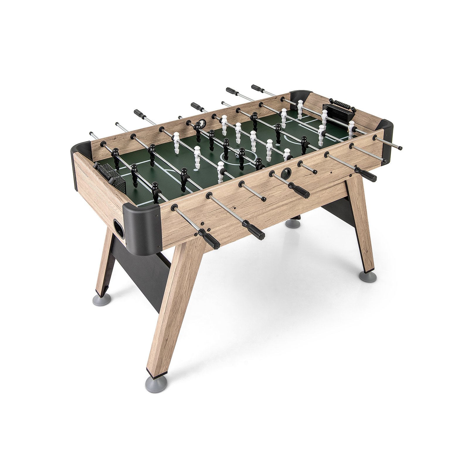 Foosball Table - 137cm Foosball Table Arcade Soccer Game Table with 2 Balls and 26 Players-Natural - Savings Store