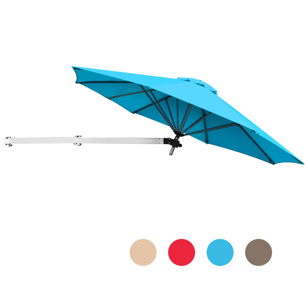 Outdoor Tilting Sunshade Umbrella with Large Shading Area-Turquoise - Savings Store