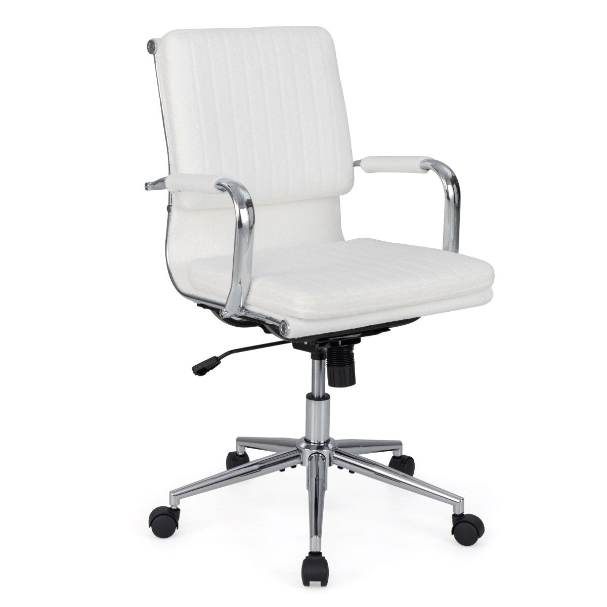 Ergonomic Computer Desk Chair with Rocking Backrest-White - Savings Store