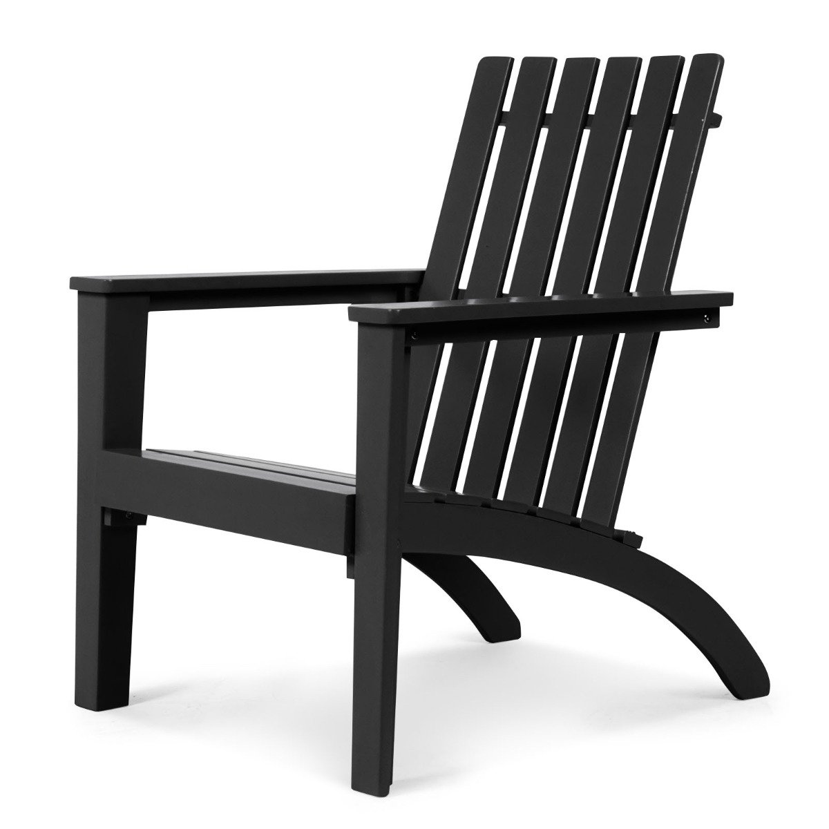 Garden Chair - Wood Adirondack Chair with Solid Acacia Wood and 160KG Weight Capacity-Black - Savings Store