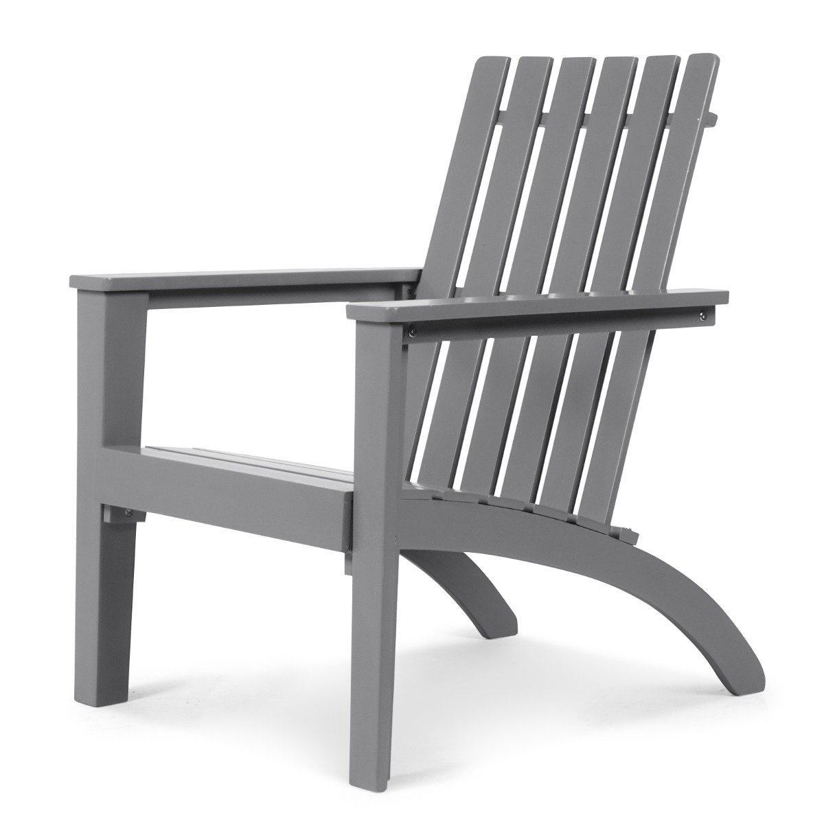 Garden Chair - Wood Adirondack Chair with Solid Acacia Wood and 160KG Weight Capacity-Grey - Savings Store