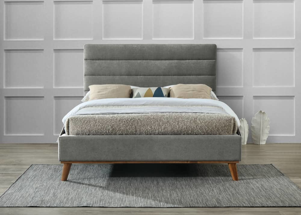 Kingsize Bed - MAYVISTA 5ft Fabric Bed Light Grey - Bedland