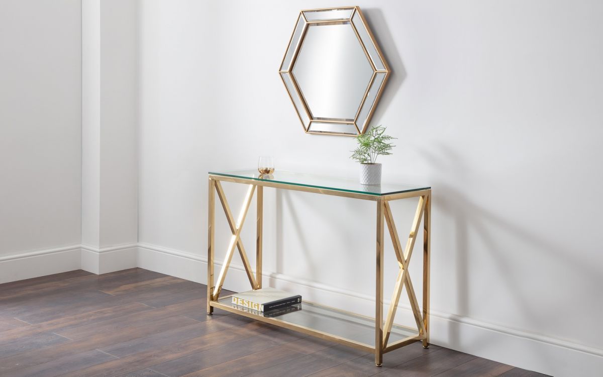 Miami Console Table - Gold - JB Collections