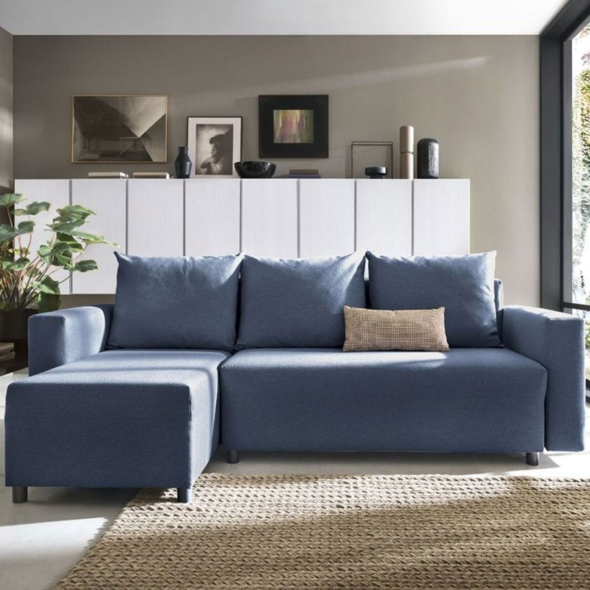 Milton Corner Sofabed - Left Arm Dark Blue - Moonlight Interiors