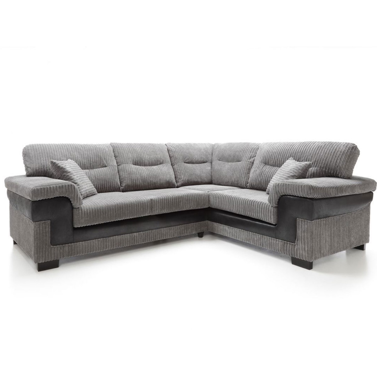 Nathaniel Corner Sofa - Right Arm Black and Grey - Moonlight Interiors