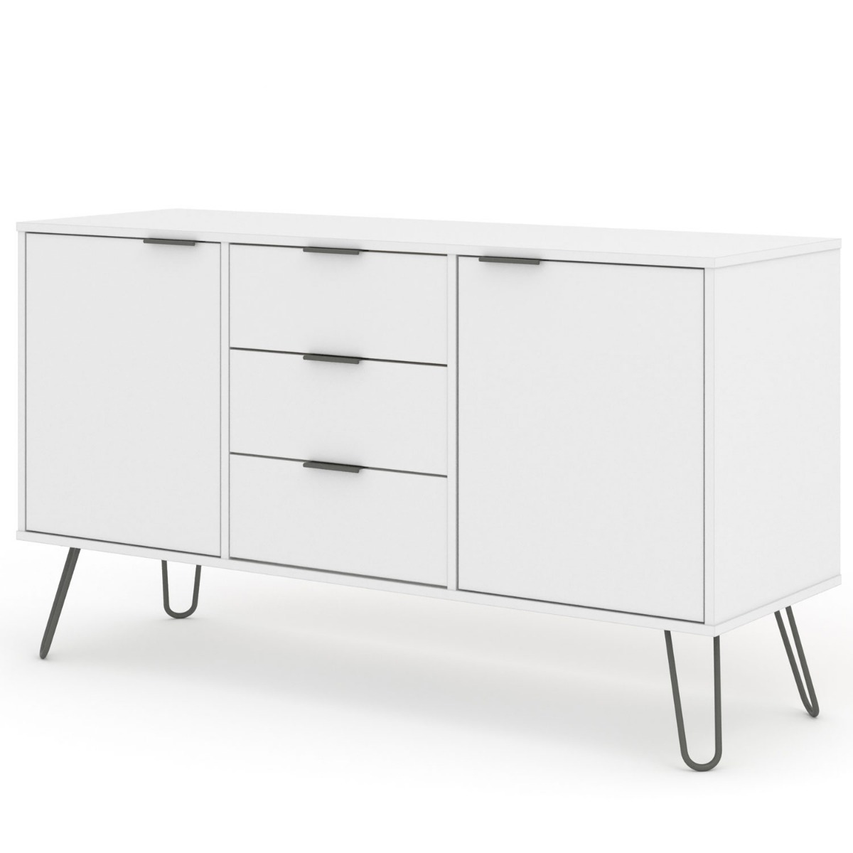 Augusta White Medium Sideboard with 2 Doors 3 Drawers - Colton & Sawyer