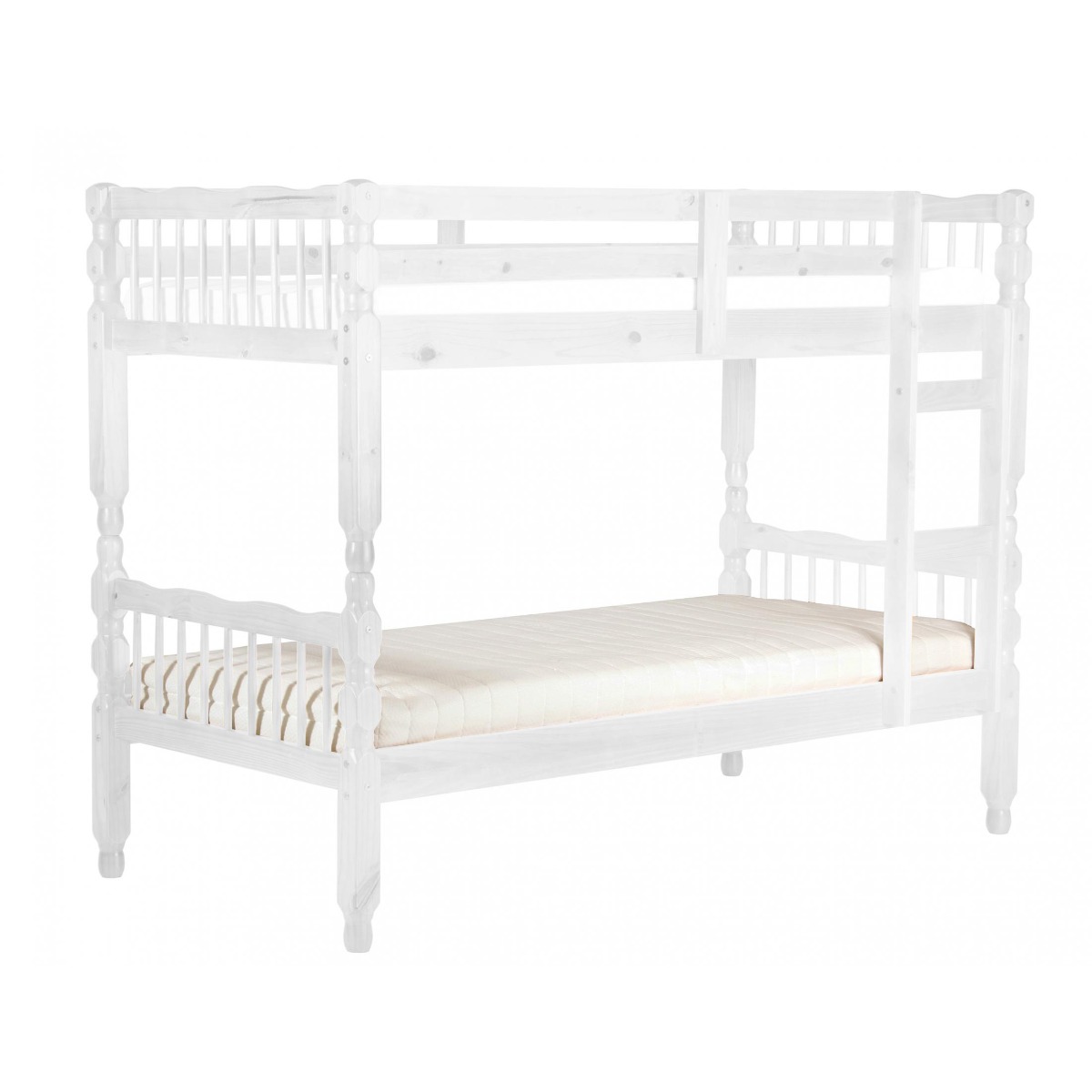 Modesto Classic Pine Wood Bunk Bed Splits into Two Singles - White Wash - Sigrid Mills
