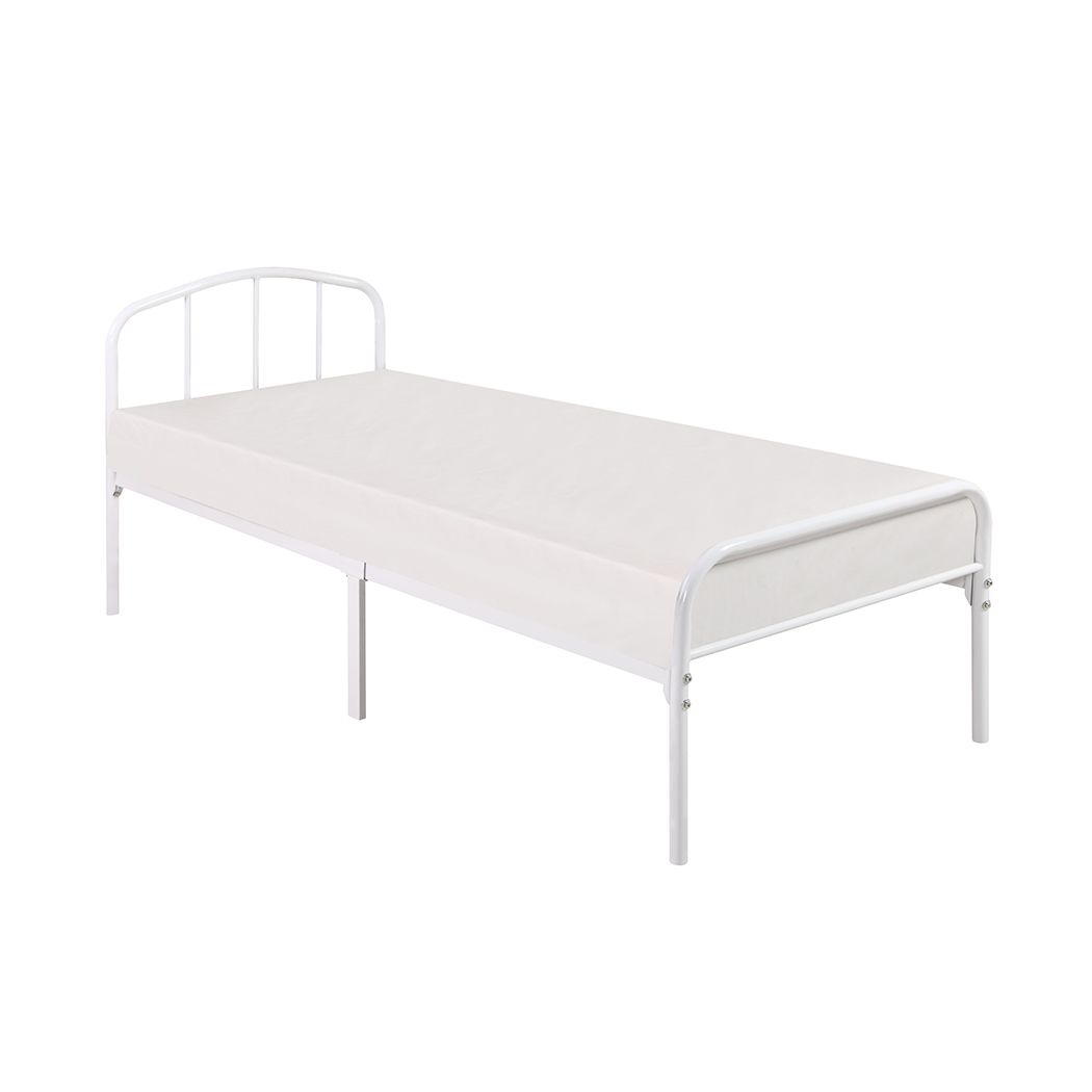 Milton Traditional Design White Metal Frame Bed - Single 3ft - Leeds Plywood