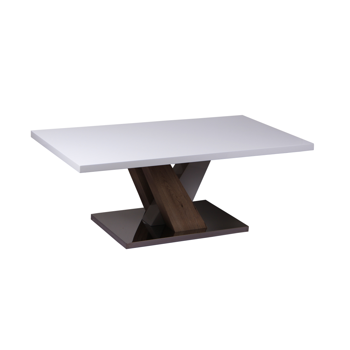 Monterey Rectangular High Gloss Coffee Table White and Natural - Contemporary Elegance - Sigrid Mills