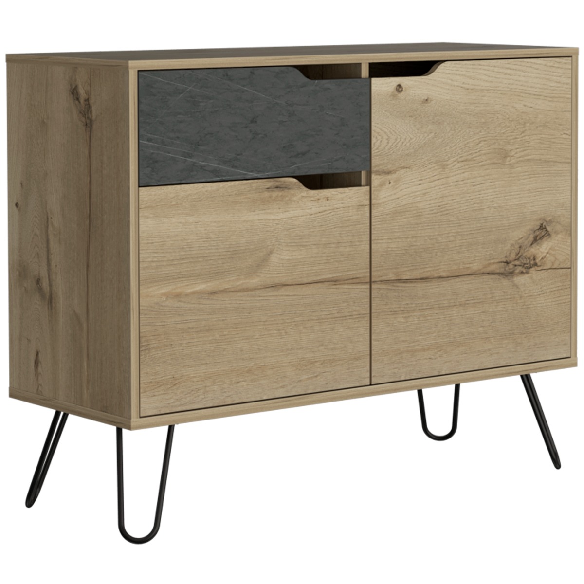 Manhattan Small Sideboard with 2 Doors & 1 Drawer - Bleached Pine - Colton & Sawyer