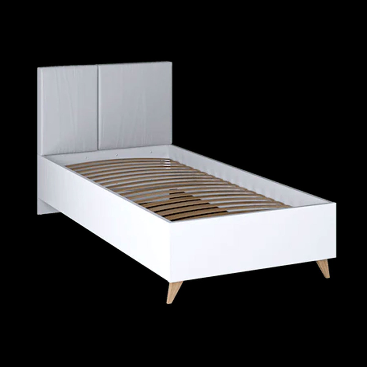 Bitternut Single Size Bed Frame - White - Art Nest