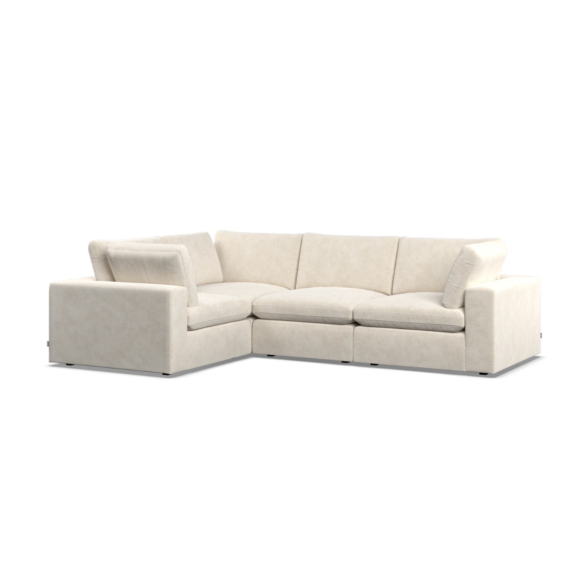 Corner Sofa - OBLAK Fabric 3 Seater Right Hand Facing Cotton - Edgbaston Living