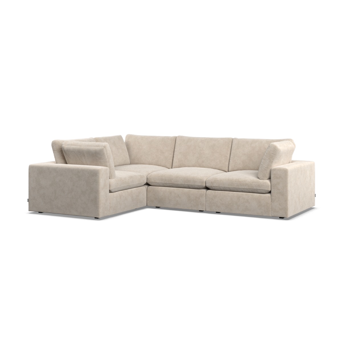 Corner Sofa - OBLAK Fabric 3 Seater Right Hand Facing Eggshell - Edgbaston Living