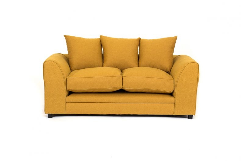 DOROTA II Linen Fabric 2 Seater Sofa - Mustard - Interior Masters