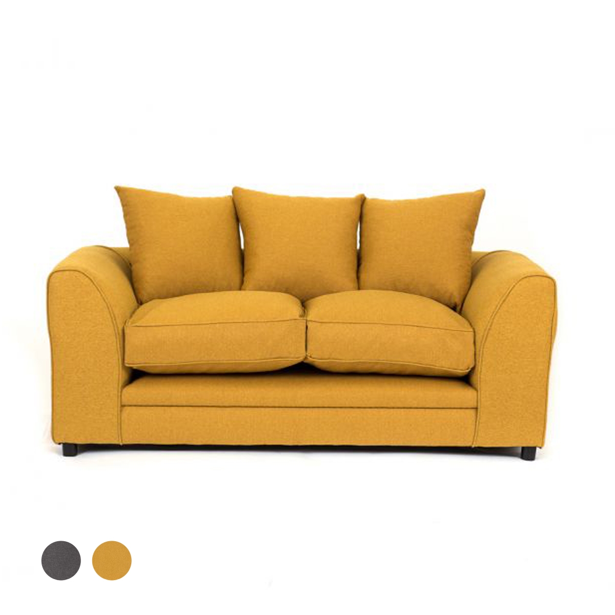 Dorota II Fabric 2 Seater Sofa - Mustard - Interior Masters