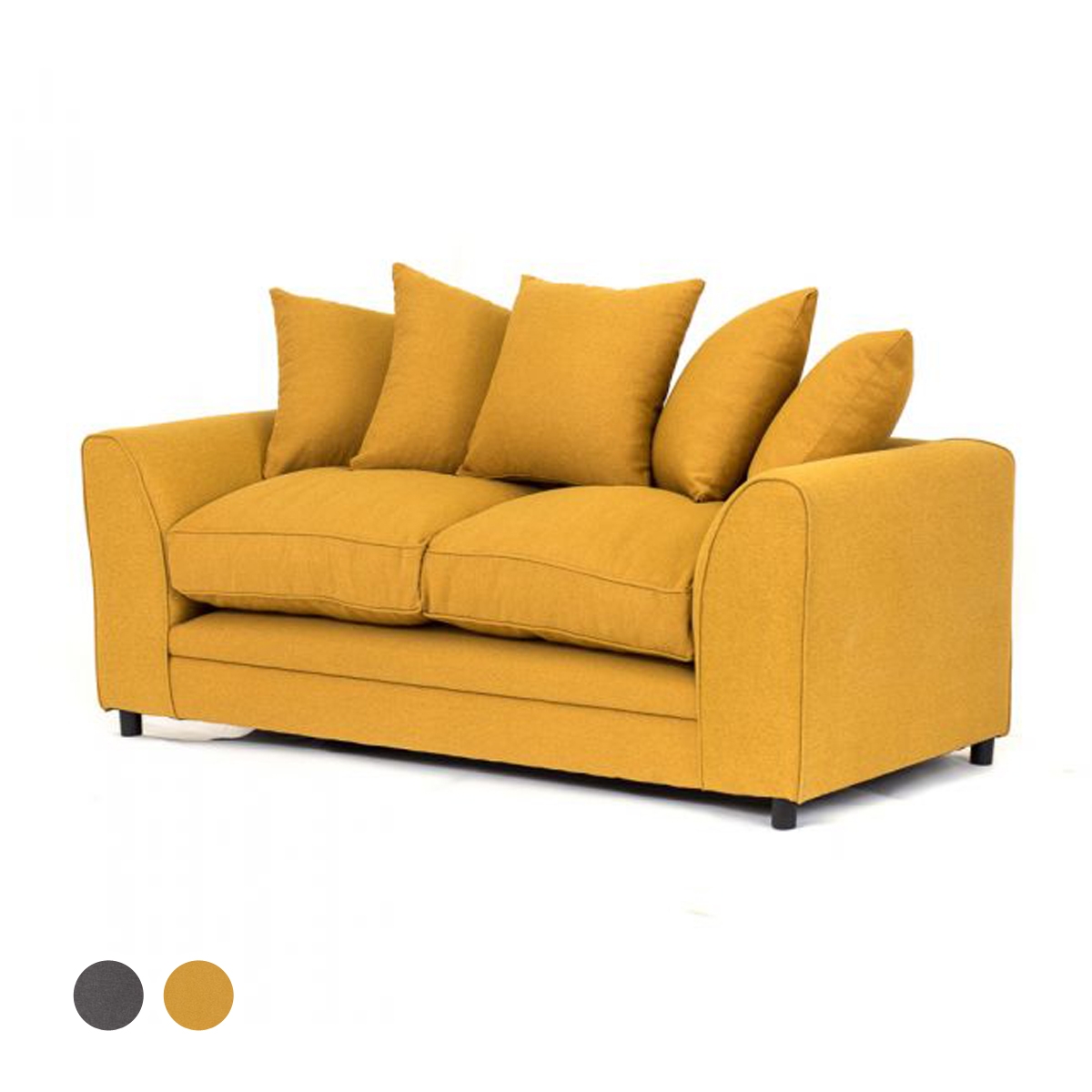 Dorota II Fabric 3 Seater Sofa - Mustard - Interior Masters
