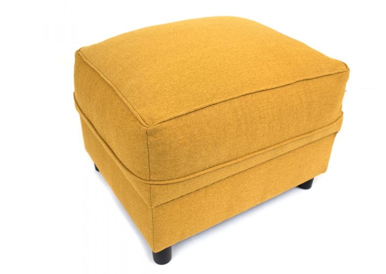 DOROTA II Linen Fabric Footstool - Mustard - Interior Masters
