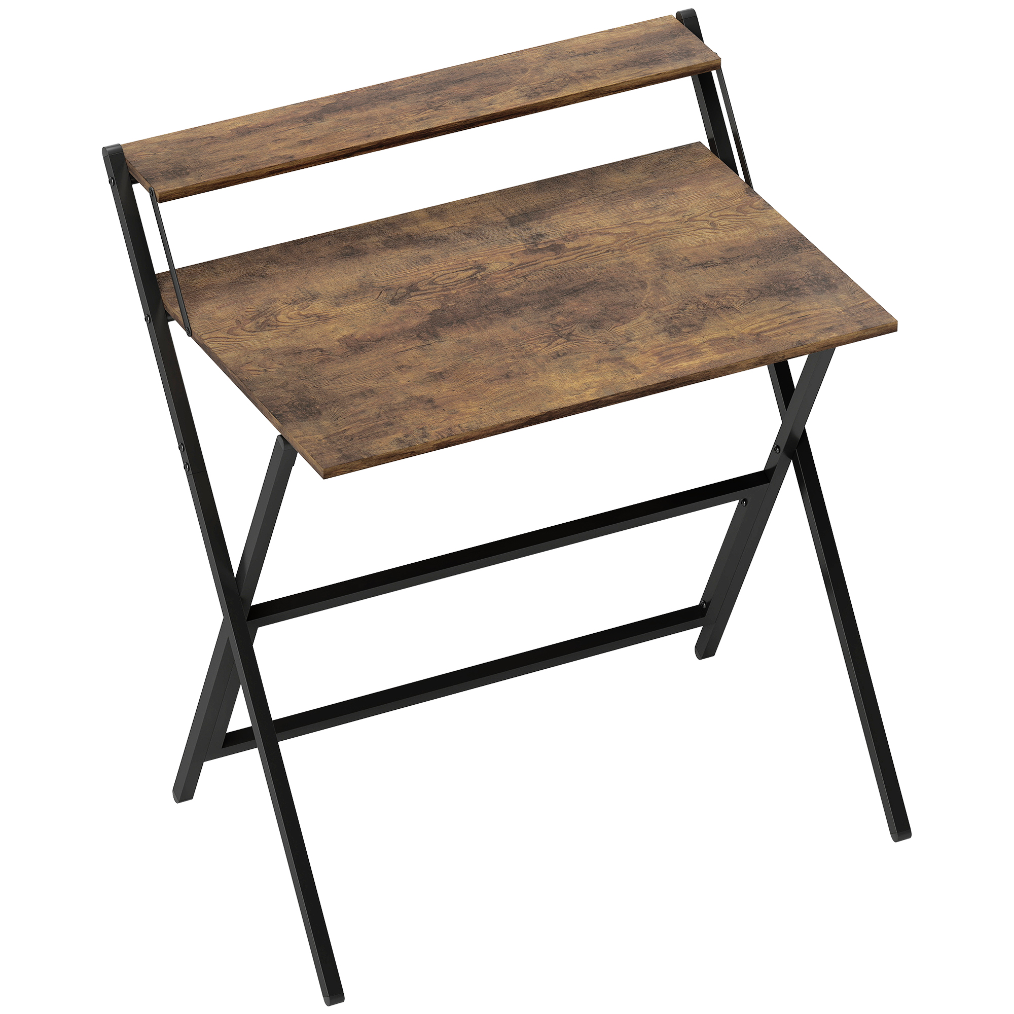 HERON 81.5 cm Folding Computer Desk Rustic Brown - Life Essentials