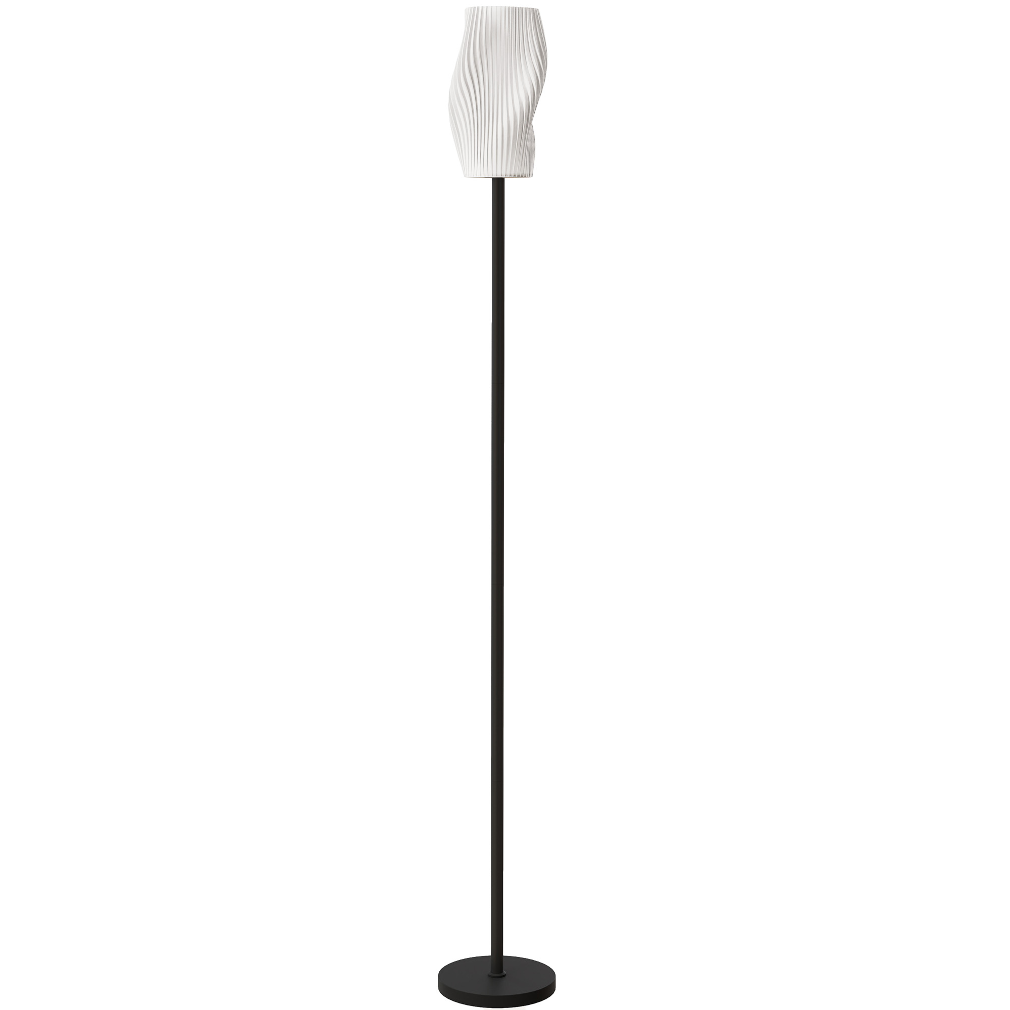 HERON Floor Lamp Modern Standing Lamp with Flowing Curved Shade & Foot Switch White - Life Essentials