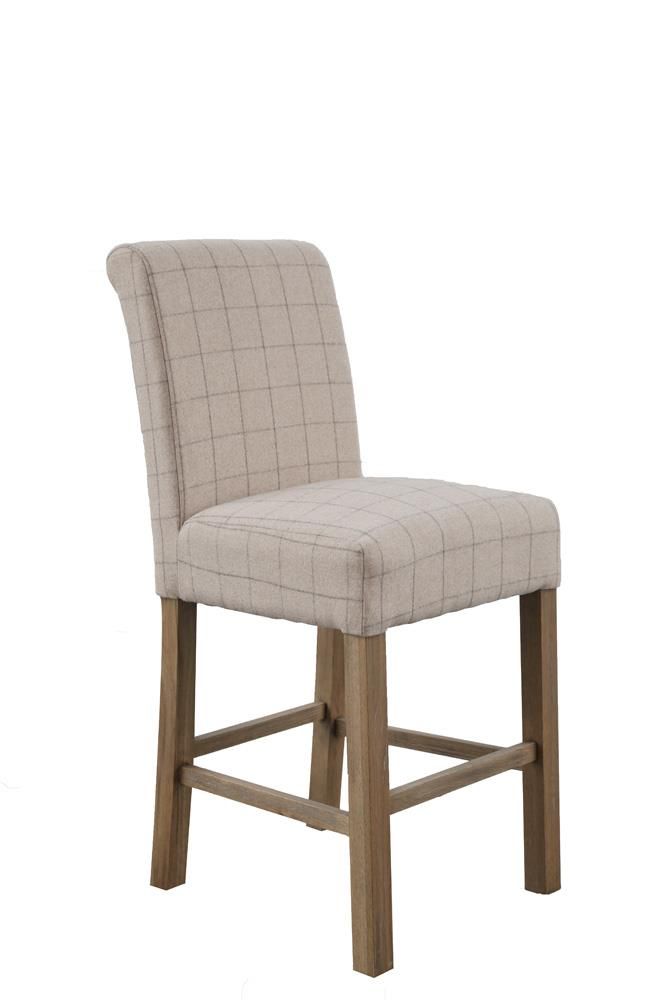 RIVARO Lowestoft Bar Stool Set of 2 - Check Natural - Kettle Homes