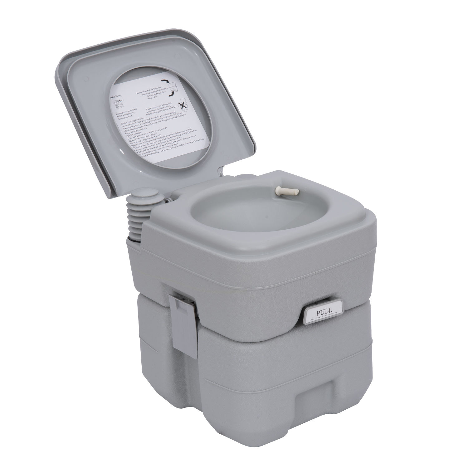 Portable Travel Mobile Toilet Outdoor Camping Handle WC Grey - Life Essentials