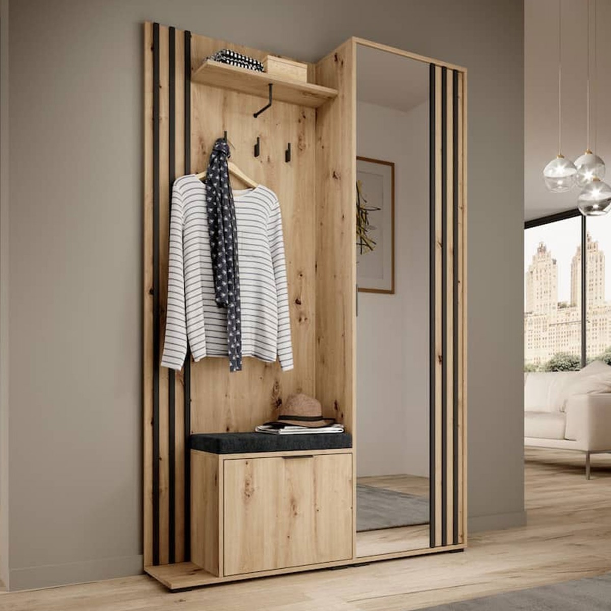 Orion Jax Hallway Set - Oak Artisan - Art Nest