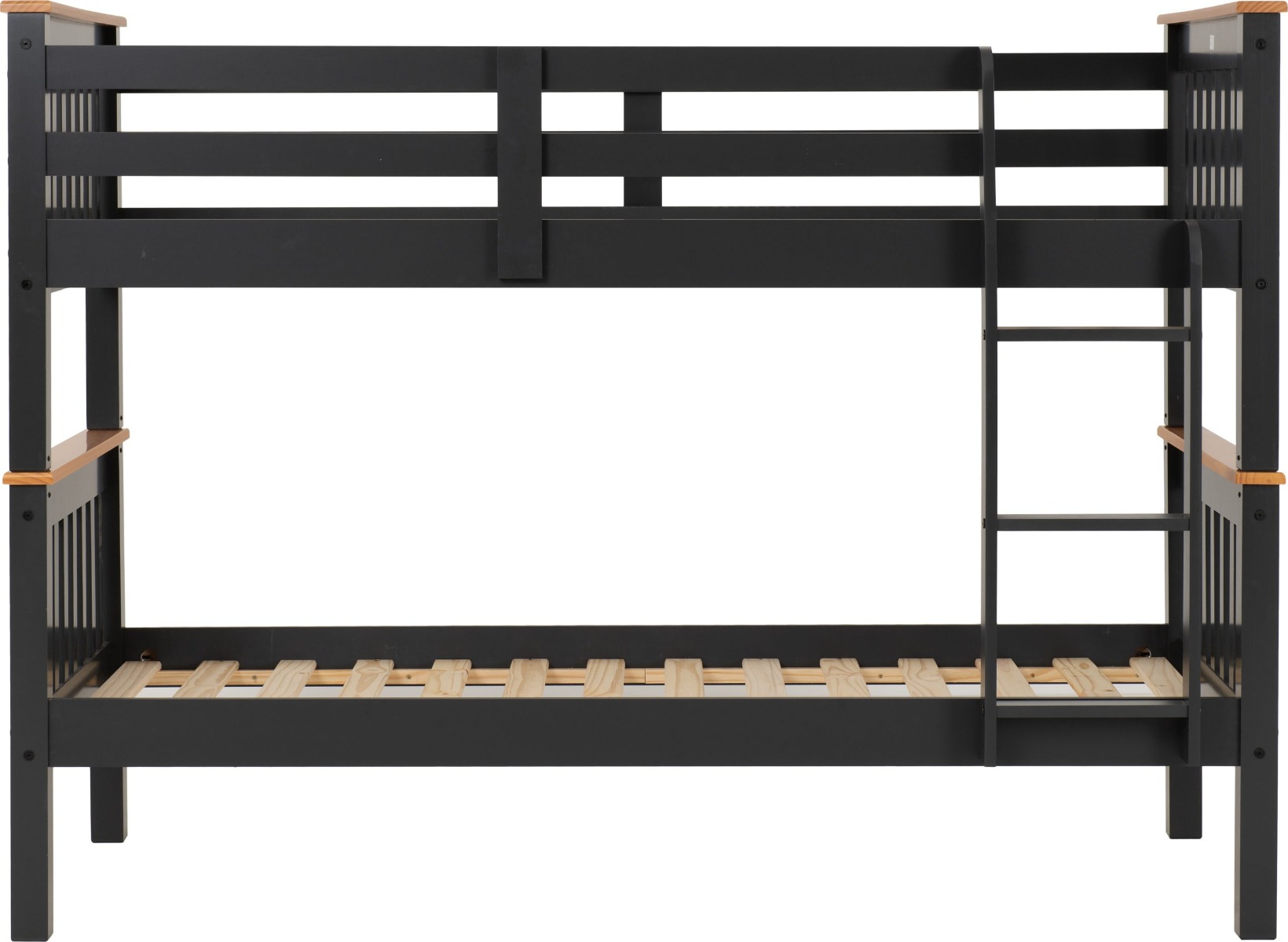 Neptune 3ft Single Bunk Bed - Grey Oak Effect - Budget Deals