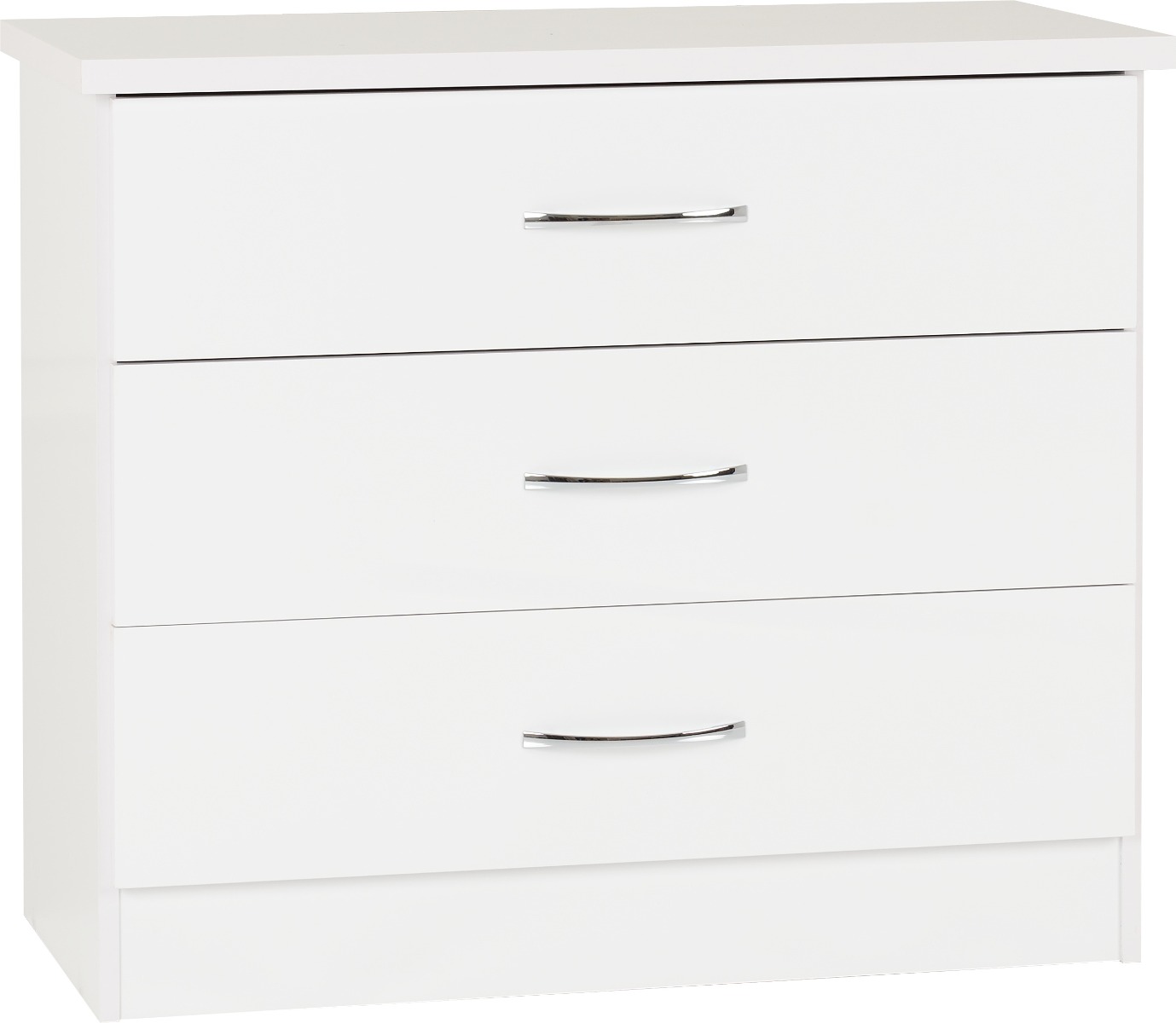 NEWBIGGIN White Chest of Drawers - Medium-sized, 3 Drawers - Budget Deals