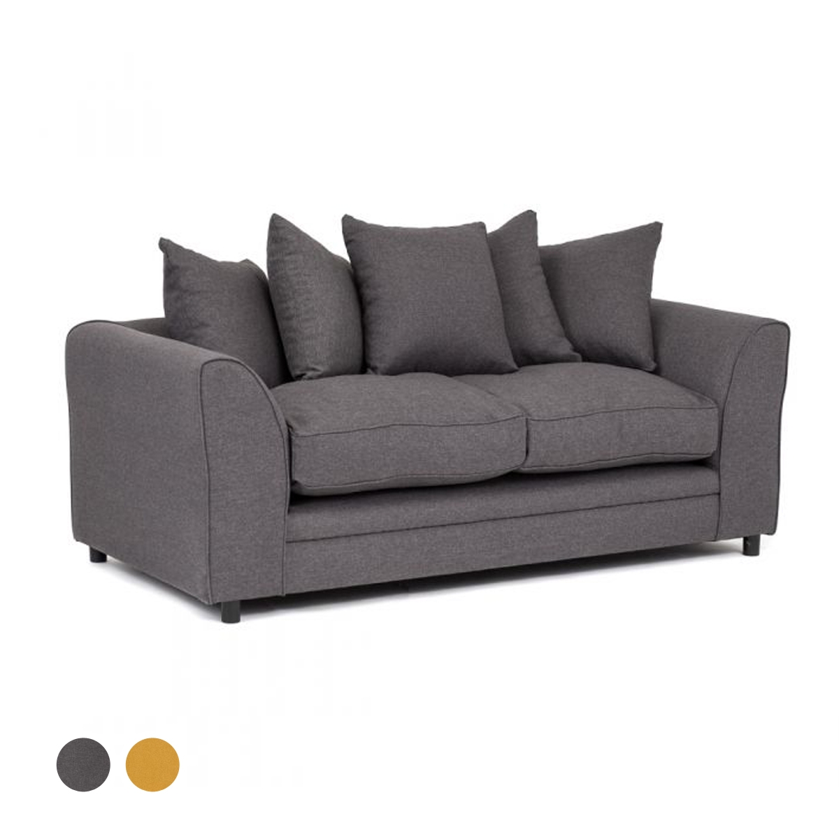 Dorota II Fabric 3 Seater Sofa - Dark Grey - Interior Masters