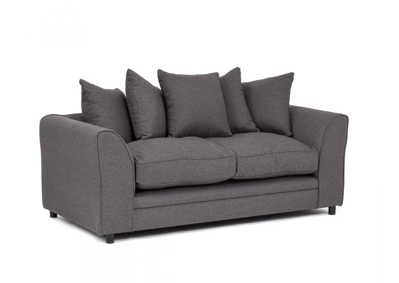 DOROTA II Linen Fabric 3 Seater Sofa - Dark Grey - Interior Masters