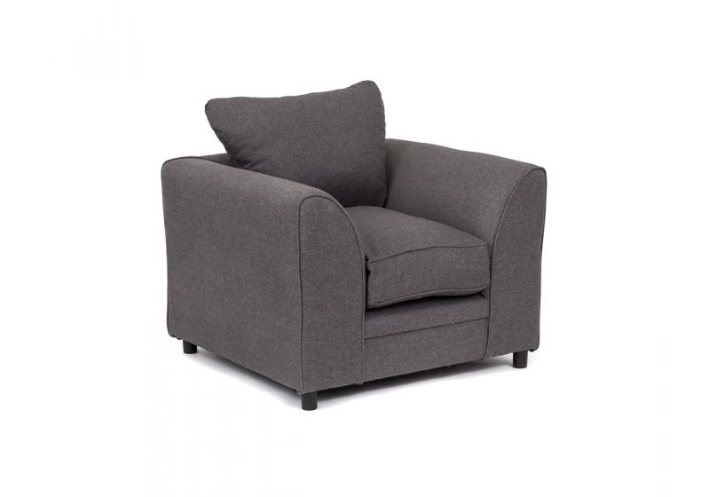 DOROTA II Linen Fabric Armchair - Dark Grey - Interior Masters