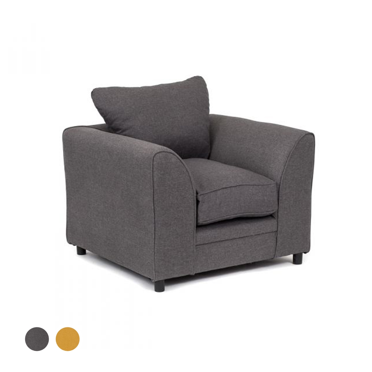 Dorota II Fabric Armchair - Dark Grey - Interior Masters
